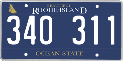 RI license plate 340311