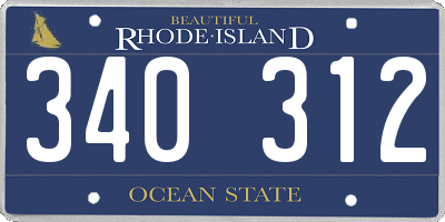 RI license plate 340312