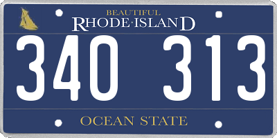RI license plate 340313