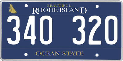 RI license plate 340320