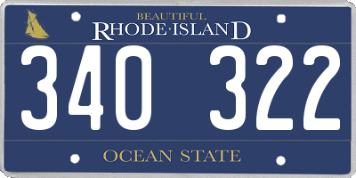 RI license plate 340322