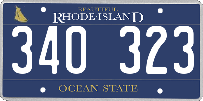 RI license plate 340323
