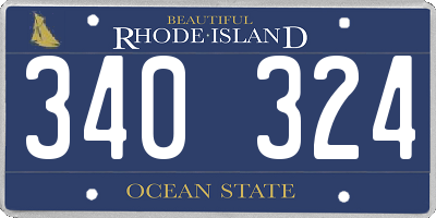 RI license plate 340324