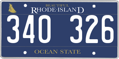 RI license plate 340326