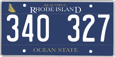 RI license plate 340327