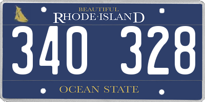 RI license plate 340328