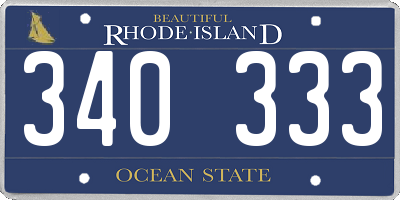 RI license plate 340333