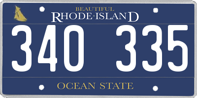 RI license plate 340335