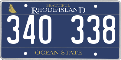 RI license plate 340338