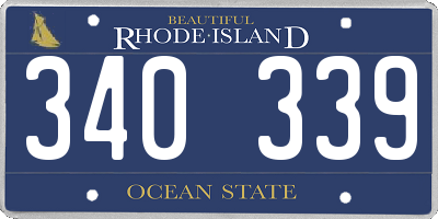RI license plate 340339