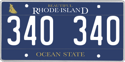 RI license plate 340340