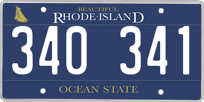 RI license plate 340341