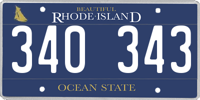 RI license plate 340343