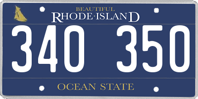 RI license plate 340350
