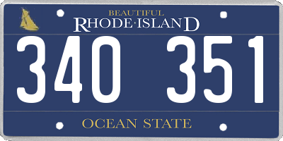 RI license plate 340351