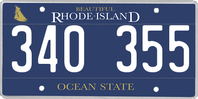 RI license plate 340355