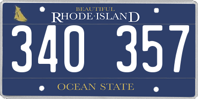 RI license plate 340357