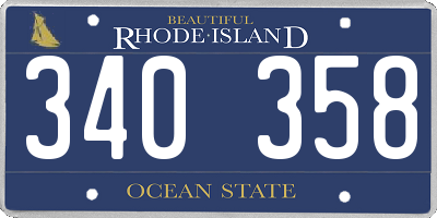 RI license plate 340358