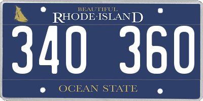 RI license plate 340360