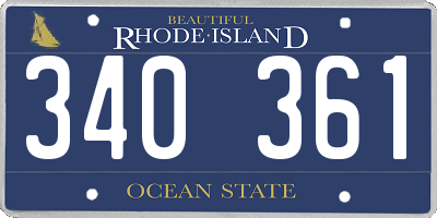 RI license plate 340361