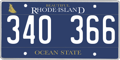 RI license plate 340366