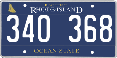 RI license plate 340368