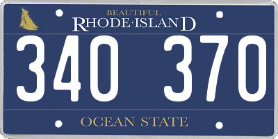 RI license plate 340370