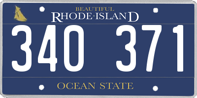 RI license plate 340371