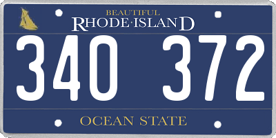 RI license plate 340372