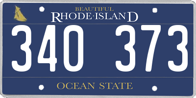 RI license plate 340373