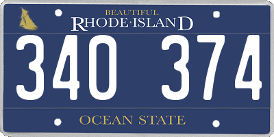RI license plate 340374