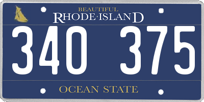 RI license plate 340375