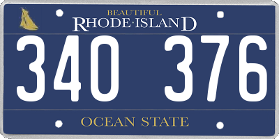 RI license plate 340376
