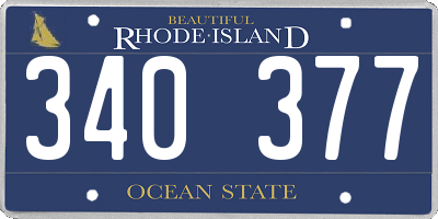 RI license plate 340377