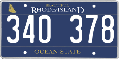 RI license plate 340378