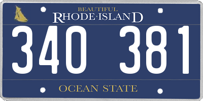 RI license plate 340381