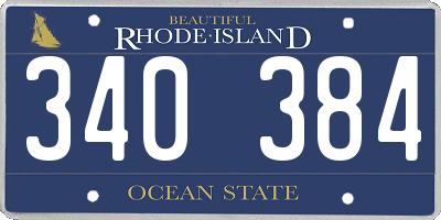 RI license plate 340384
