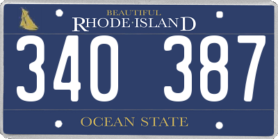 RI license plate 340387