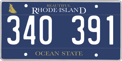 RI license plate 340391