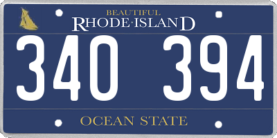 RI license plate 340394