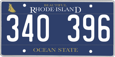 RI license plate 340396