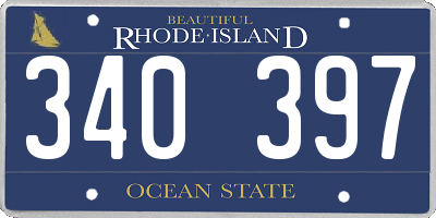 RI license plate 340397