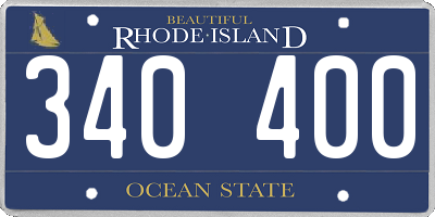 RI license plate 340400
