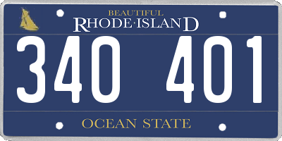 RI license plate 340401