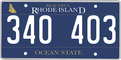 RI license plate 340403