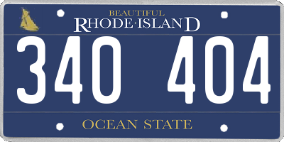 RI license plate 340404