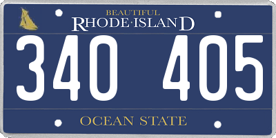 RI license plate 340405