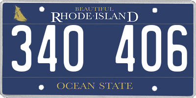 RI license plate 340406