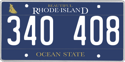 RI license plate 340408