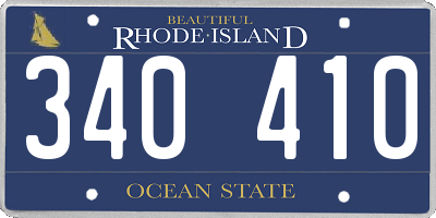 RI license plate 340410